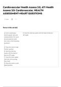 2026 ATI Cardiovascular Health Assessment 3&period;0 Study Guide &vert; Cardiac Assessment Practice Questions & Nursing Review