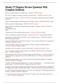 Mosby CT Registry Review Questions With Complete Solutions