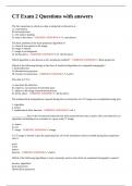 CT Exam 2 Questions with answers