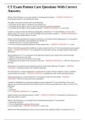 CT Exam Patient Care Questions With Correct Answers&period;