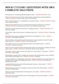 MOCK CT EXAM 1 QUESTIONS WITH 100- COMPLETE SOLUTIONS