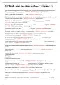 CT final exam questions with correct answers