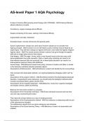 AS-level&sol; Paper 1 AQA Psychology Latest &lpar;2026&sol;2027&rpar; Verified Answers by Experts