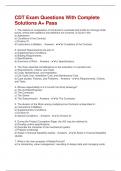 CDT Exam Questions With Complete Solutions A&plus; Pass