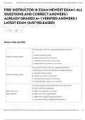 FIRE INSTRUCTOR III EXAM NEWEST EXAM &vert; ALL QUESTIONS AND CORRECT ANSWERS &vert; ALREADY GRADED A&plus; &vert; VERIFIED ANSWERS &vert; LATEST EXAM &lpar;JUST RELEASED&rpar;