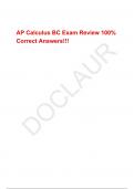 AP Calculus BC Exam Review 100&percnt; Correct Answers&excl;&excl;&excl;
