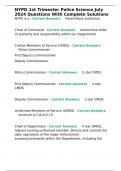 NYPD 1st Trimester Police Science July 2024 Questions With Complete Solutions