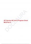 AP Calculus BC Unit 2 Progress Check MCQ Part A