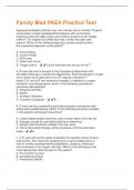 Family Med PAEA Practice Test Questions and Answers Best rated A&plus; Guaranteed Success Latest Update