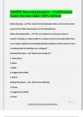 CBSPD Decontamination - Certification  Exam Review Q&A 100&percnt; Solved