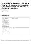 LPN ATI PHARMACOLOGY PROCTORED EXAM QUESTIONS AND CORRECT ANSWERS &vert; LATEST VERSION &vert; ALREADY GRADED A&plus; &vert; VERIFIED ANSWERS &lpar;JUST RELEASED&rpar;