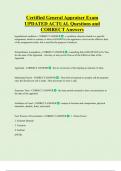 Certified General Appraiser Exam UPDATED ACTUAL Questions and  CORRECT Answers
