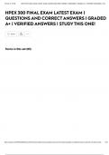 HPEX 300 FINAL EXAM LATEST EXAM &vert; QUESTIONS AND CORRECT ANSWERS &vert; GRADED A&plus; &vert; VERIFIED ANSWERS &vert; STUDY THIS ONE&excl;