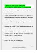 CompTIA Security&plus; &lpar;SY0-501&rpar;  Terminology Exam Q&A 100&percnt; Solved