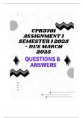 CPR3701 Assignment 1 Semester 1 2025 - DUE March 2025