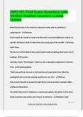CWV-101 Final Exam Questions with  Verified Detailed Answers &vert; Latest  Update