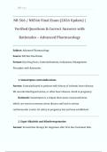 NR 566 &sol; NR566 Final Exam &lpar;2026 Update&rpar; &vert; Verified Questions & Correct Answers with Rationales &ndash; Advanced Pharmacology 