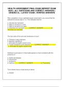 HEALTH ASSESSMENT FINAL EXAM &lpar;NEWEST EXAM 2025&rpar; &vert; ALL QUESTIONS AND CORRECT ANSWERS &vert; GRADED A&plus; &vert; LATEST EXAM &vert; VERIFIED ANSWERS