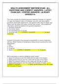 HEALTH ASSESSMENT MIDTERM EXAM &vert; ALL QUESTIONS AND CORRECT ANSWERS &vert; LATEST EXAM 2025 &vert; VERIFIED ANSWERS &vert; ALREADY GRADED A&plus;