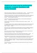 Virginia psi exam prep by performance programs company Questions with correct Answers