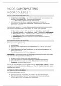 Volledige samenvatting MCOS &lpar;UvA&rpar; hoorcolleges en literatuur deeltentamen 1 