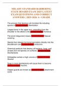 MILADY STANDARD BARBERING STATE BOARD EXAM 2025 LATEST EXAM QUESTIONS AND CORRECT ANSWERS &vert; 2025-2026 A&plus; GRADE