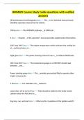 HMMWV Course Study Guide questions with verified answers