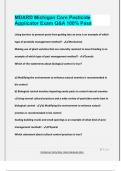 MDARD Michigan Core Pesticide  Applicator Exam Q&A 100&percnt; Pass