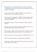 PRN1032 FINAL EXAM QUESTIONS AND ANSWERS  &lpar;VERIFIED AND WELL DETAILED ANSWERS&rpar; LATEST  UPDATE 2025&sol;2026