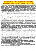 UHC EVENTS TEST 2025 QUESTIONS AND ANSWERS GRADED A&plus; LATEST TOP SCORE&period;