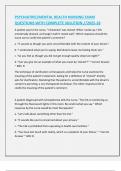 PSYCHIATRIC MENTAL HEALTH NURSING EXAM QUESTIONS WITH COMPLETE SOLUTION 2025