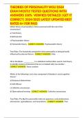 THEORIES OF PERSONALITY WGU D564 EXAM MOSTLY TESTED QUESTIONS WITH ANSWERS 100&percnt;  VERIFIED&sol;DETAILED &vert;GET IT CORRECT&vert; 2024&sol;2025 LATEST UPDATED BEST RATED A&plus; FOR PASS