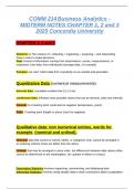 COMM 214 Business Analytics - MIDTERM NOTES CHAPTER 1&comma; 2 and 3 2025 Concordia University