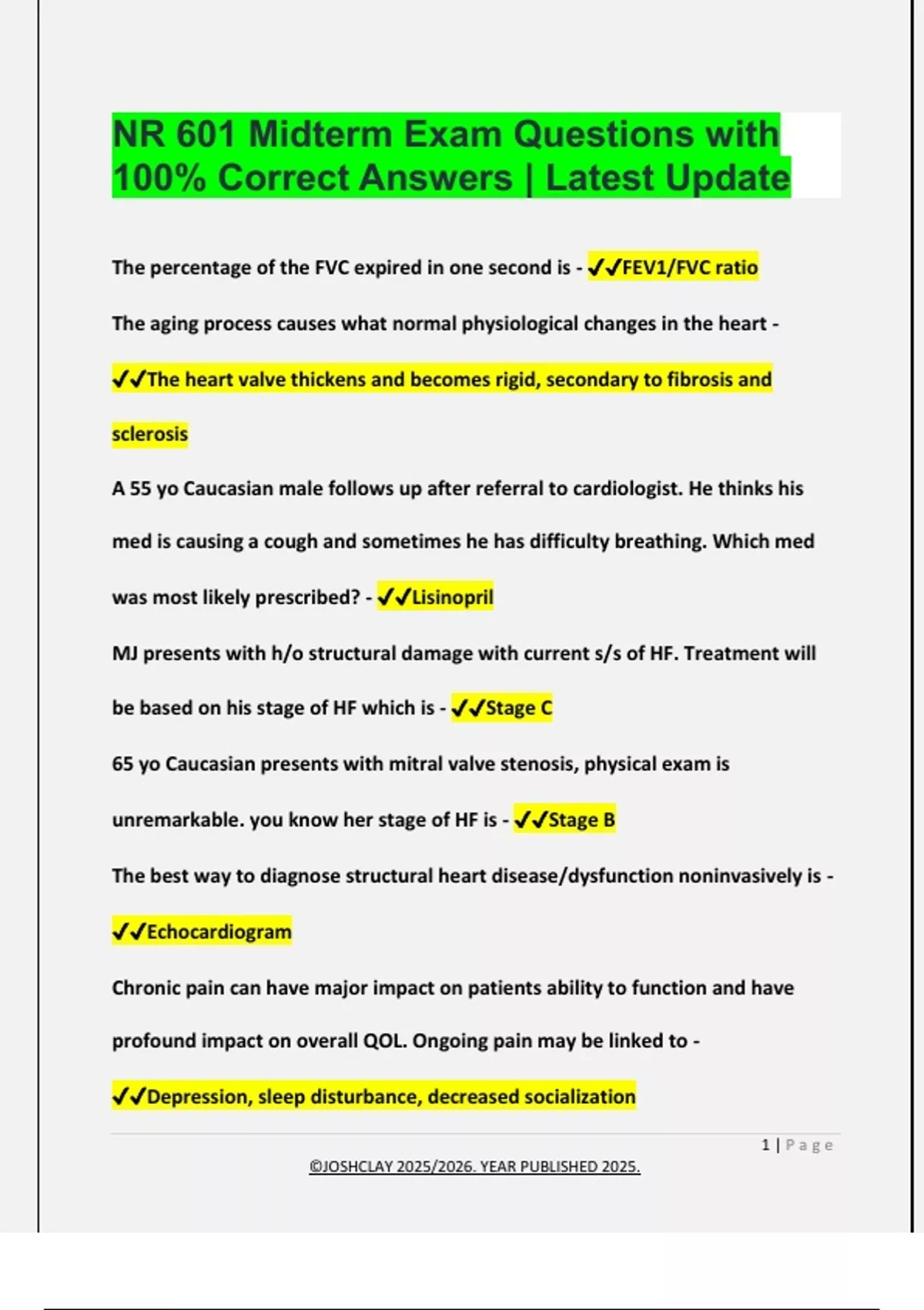 NR 601 Midterm Exam Questions with 100% Correct Answers | Latest Update ...