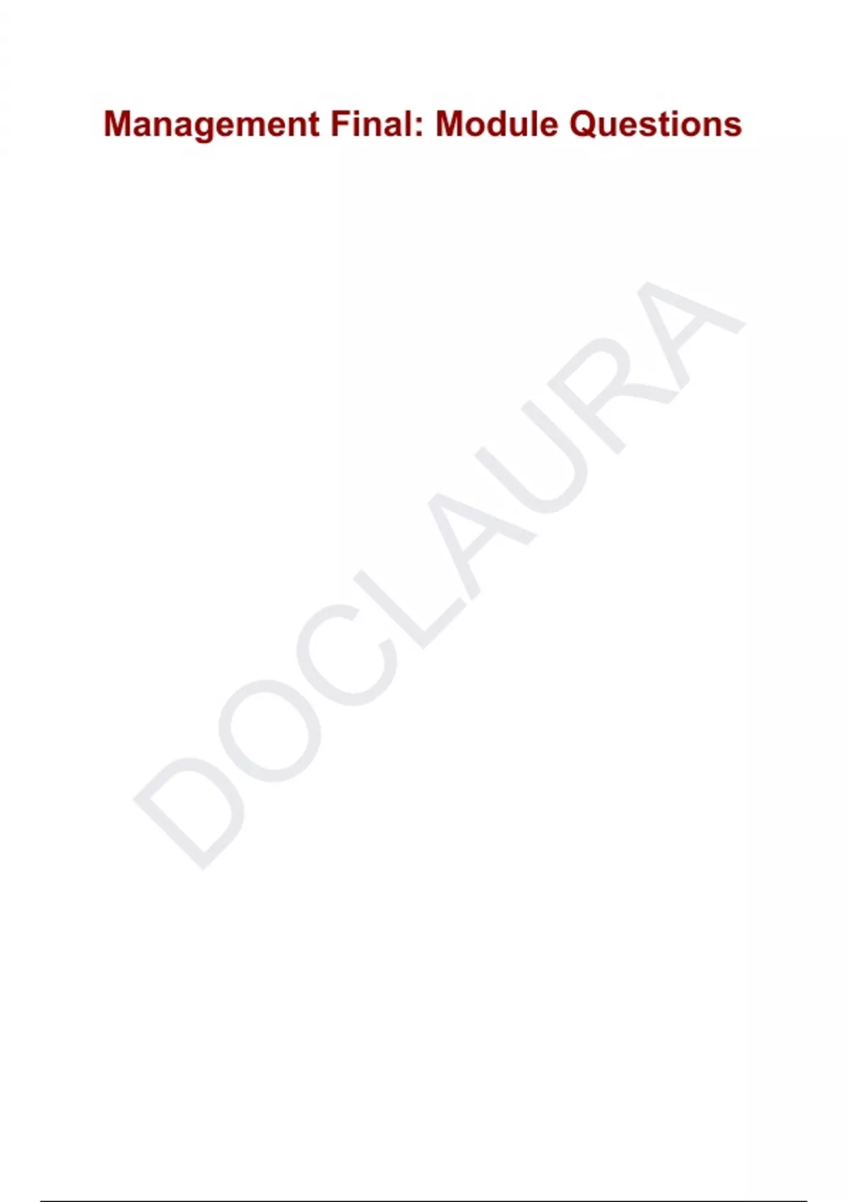 Management Final: Module Questions - FPGEE - Stuvia US