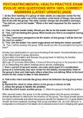 PSYCHIATRIC&sol;MENTAL HEALTH PRACTICE EXAM EVOLVE HESI QUESTIONS WITH 100&percnt; CORRECT ANSWERS &vert;LATEST UPDATE&vert; &vert;2025&vert;