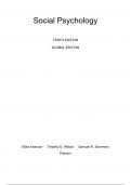 Samenvatting&comma; Tentamen uitwerkingen&comma; Social Psychology&comma; Global Edition -  Sociale psychologie &lpar;&rpar;