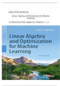 Solution Manual for Linear Algebra and Optimization for Machine Learning 1st Edition by Charu Aggarwal&comma; ISBN&colon; 9783030403430&comma; All 11 Chapters Covered&comma; Verified