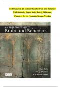 Test Bank for An Introduction to Brain and Behavior 7th Edition by Bryan Kolb&comma; Ian Q&period; Whishaw&comma;  Chapters 1 - 16&comma; Complete Newest Version &emsp;