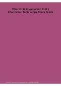  WGU C182 Introduction to IT Information Technology Study Guide 2025&sol; 2026 100&percnt; Verified with Correct Questions and Answers