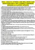 WGU - HEALTH&comma; FITNESS&comma; AND WELLNESS C458 QUESTIONS WITH 100&percnt; CORRECT ANSWERS &vert;GRADED A&plus;&vert; &vert;LATEST UPDATE&vert;