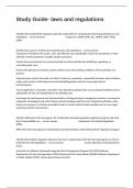 Study Guide- laws and regulations Assessment Questions With 100&percnt; Correct Verified Answers Solutions Guaranteed&period;