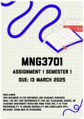MNG3701 Assignment 1 Semester 1 &vert; Due 13 March 2025