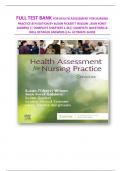 FULL TEST BANK FOR HEALTH ASSESSMENT FOR NURSING PRACTICE 8TH EDITION BY SUSAN FICKERTT WILSON &comma; JEAN FORET GIDDENS &vert;&vert; COMPLETE CHAPTERS 1-26&vert;&vert; COMPLETE QUESTIONS & WELL DETAILED ANSWERS&vert;&vert;A&plus; ULTIMATE GUIDE