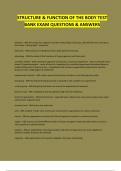 STRUCTURE & FUNCTION OF THE BODY TEST BANK EXAM QUESTIONS & ANSWERS&semi; GRADED A&plus;