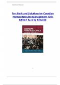 Test Bank and Solution Manual for Canadian Human Resource Management 12th Canadian Edition&semi;9781259654923&semi; by Hermann Schwind&period;