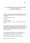 ATI- Maternity Practice Test A With Correct Answers&excl;&excl;