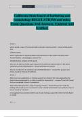 California State board of barbering and cosmetology REGULATIONS and rules&period; Exam Questions And Answers&period; Updated And Verified&period;