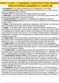 NICET LEVEL 1 HIGHWAY CONSTRUCTION VERIFIED AND UPDATED &vert;GRADED A&plus;&vert; &vert;2025>26&vert;