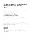 Nursing 552&colon; Exam 3 Practice Questions well answered to pass 2025&sol;2026 updated